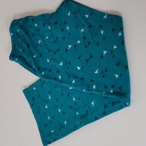 Xhilaration Grey and White Birds on Teal Pajama Pants